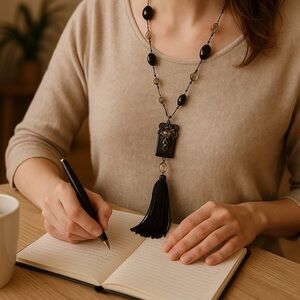 Elegant Black and Silver Pendant Necklace